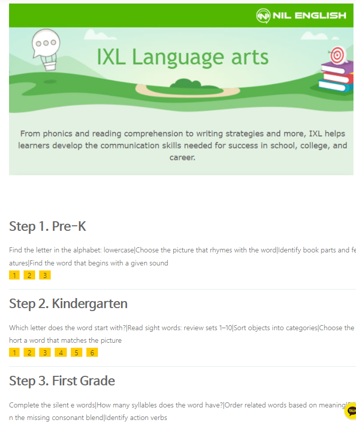 IXL Course - Language Arts